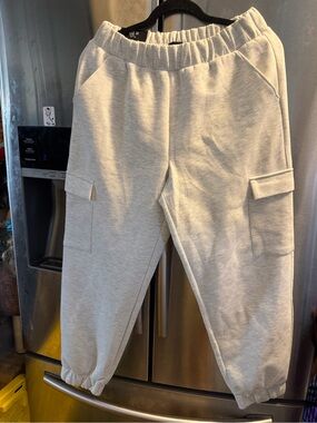 Express Light Gray Cargo Jogger Pants